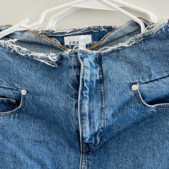 Frame Cut-Off Waist Denim Maxi Skirt - Picture 5 of 8